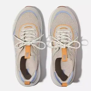 Women's Trainers FitFlop F-Mode Suede/Knit Flatform Slip-On Laced image-1