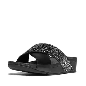 Claquettes femme FitFlop Lulu Crystal-Mix Metallic Cross image-1
