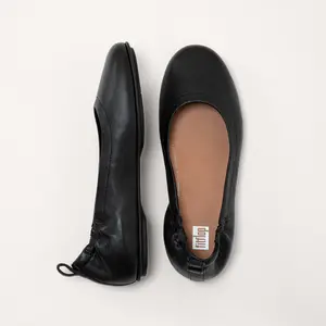 Leather Ballet flats woman FitFlop Allegro image-5