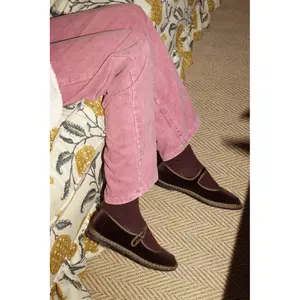 Velvet Bow Fastening Ballerinas Women Flabelus Mary Jane image-4