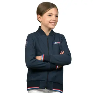 Riding sweatshirt zipped girl Flags&Cup France - Limited Edition image-0