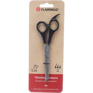 Double-sided thinning scissors Flamingo Groo'me image-1