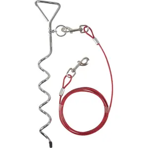 Dog stake with attachment cable Flamingo Pilka image-0