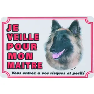 Hinweisschild Flamingo Attention Au Chien Fr Berger Belge Tervueren image-0