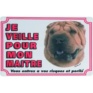 Traffic sign Flamingo Attention Au Chien Fr Shar Pei image-0