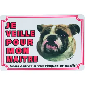 Traffic sign Flamingo Attention Au Chien Fr Bulldog Anglais image-0