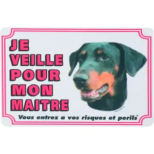 Traffic sign Flamingo Attention Au Chien Fr Dobermann image-0