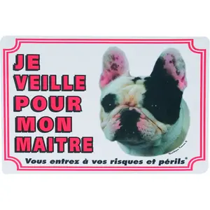 Traffic sign Flamingo Attention Au Chien Fr Bouledogue image-0