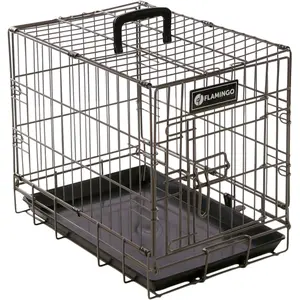 Gaiola de transporte metálica para cão Flamingo Ebo image-0
