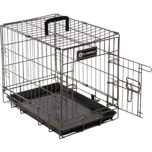 Gaiola de transporte metálica para cão Flamingo Ebo image-1