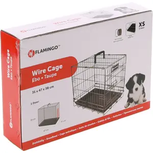 Gaiola de transporte metálica para cão Flamingo Ebo image-3