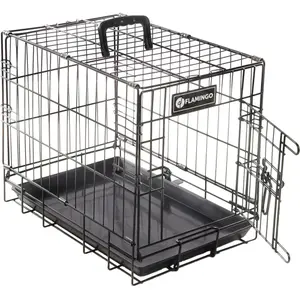 Gaiola de transporte metálica para cão Flamingo Ebo image-1