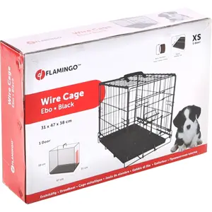 Gaiola de transporte metálica para cão Flamingo Ebo image-3