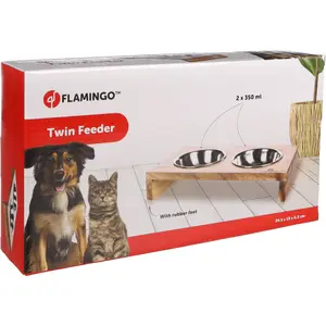 Gamelle pour la nourriture et d'eau pour chien Flamingo Duo Dinner Kato image-1