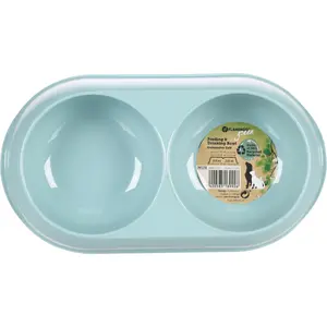 Ovale voer- en waterbak voor honden Flamingo Combo Muk image-2