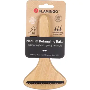 Peigne pour chien pour sous-poils rotative moyen Flamingo Babu image-1