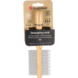 Peigne pour chien double face Flamingo Babu image-1