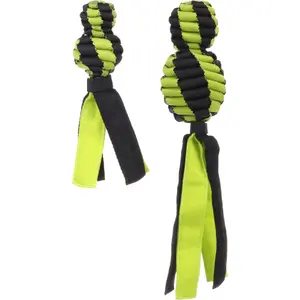 Brinquedo para cachorro trançado com bola Flamingo Rofas Rugby image-1