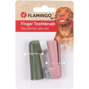 Fingerzahn Bürste für Hunde Flamingo image-3