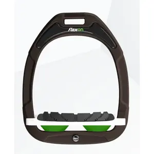 Skridsikre stigbøjler brune/hvide/grønne Flex-On Green Composite