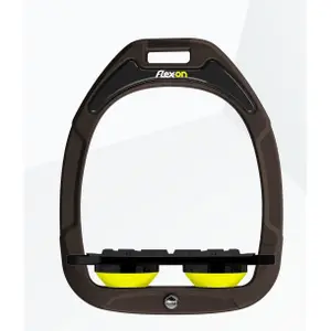 Πλατύ Λαβή Σέλας Καφέ/Μαύρο/Κίτρινο Flex-On Green Composite image-0