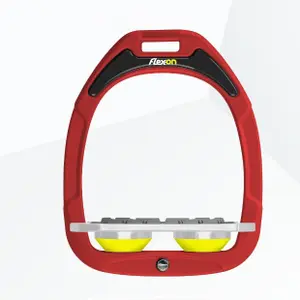 Étriers Plat Grip Rouge/Gris/Jaune Flex-On Green Composite image-0