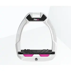 Étriers de sécurité d’équitation Incliné Grip Blanc/Noir/Rose Flex-On Safe-On