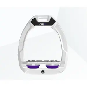 Ασφαλή ατσάλινα στήριγμα ιππασίας Flat Grip Λευκό/Γκρι/Μωβ Flex-On Safe-On image-0