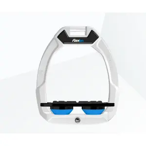 Ελαστικοί ιμάντες ασφάλισης ιππασίας Flat Grip Λευκό/Μαύρο/Μπλε Flex-On Safe-On image-0