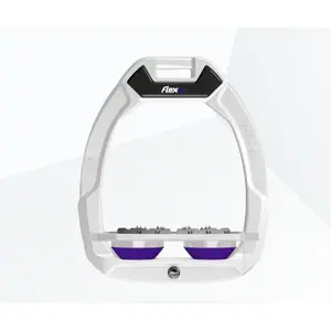 Σέλα ασφαλείας ιππασίας Flat Ultra Grip Λευκή/Γκρί/Βιολετί Flex-On Safe-On image-0