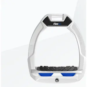 Estribos de seguridad de equitación Plat Ultra Grip Blanco/Gris/Azul Flex-On Safe-On image-0