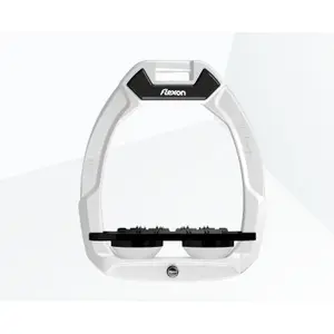 Estribos de seguridad de equitación Flat Ultra Grip Blanco/Negro/Blanco Flex-On Safe-On image-0