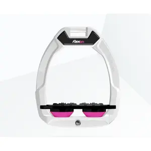 Estribos de seguridad de equitación Plat Ultra Grip Blanco/Negro/Rosa Flex-On Safe-On image-0