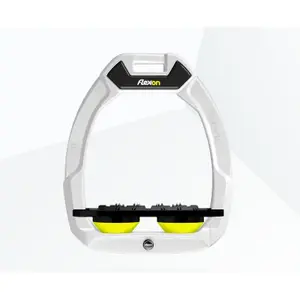 Πλατιά Λάβες Ασφαλείας Ιππασίας Ultra Grip Λευκό/Μαύρο/Κίτρινο Flex-On Safe-On image-0