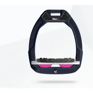 Estribos de seguridad de equitación Inclinado Ultra Grip Aluminio/Gris/Rosa Flex-On Safe-On image-0