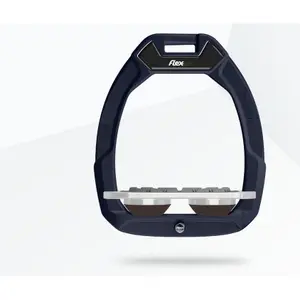 Étriers de sécurité d’équitation Plat Grip Aluminium/Gris/Marron Flex-On Safe-On image-0