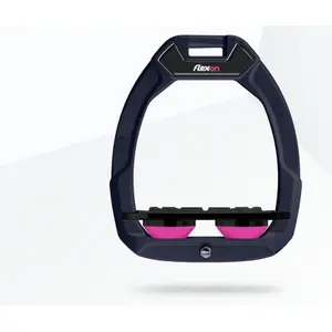 Ασφάλειες ιππασίας Flat Grip Αλουμίνιο/Μαύρο/Ροζ Flex-On Safe-On image-0