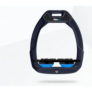 Πλατιά Grip Αλουμινένια/Μαύρα/Μπλε Ασφαλή Στίβενς Ιππασίας Flex-On Safe-On image-0