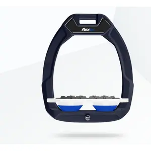 Πλατιά ασφαλή σπιρούνια ιππασίας Ultra Grip Αλουμινίου/Λευκό/Μπλε Flex-On Safe-On image-0