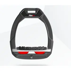 Πετάλια ασφαλείας ιππασίας Κεκλιμένα Ultra Grip Ανθρακί/Γκρι/Κόκκινο Flex-On Safe-On image-0