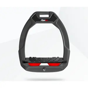 Ασφαλή πέλματα ιππασίας Με κλίση Ultra Grip Ανθρακί/Μαύρο/Κόκκινο Flex-On Safe-On image-0