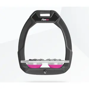 Estribos de seguridad de equitación Plano Ultra Grip Antracita/Gris/Rosa Flex-On Safe-On image-0