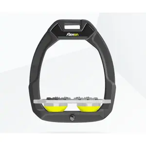 Πλατιά ασφαλή σκαλοπάτια ιππασίας Ultra Grip Ανθρακί/Γκρι/Κίτρινο Flex-On Safe-On image-0