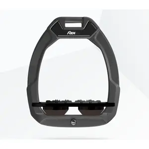 Πλατιά ασφαλή σπιρούνια ιππασίας Ultra Grip Ανθρακί/Μαύρο/Καφέ Flex-On Safe-On image-0