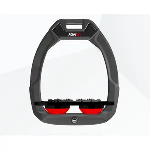 Πλατιά Ασφαλή Στερέωματα Ιππασίας Ultra Grip Ανθρακί/Μαύρο/Κόκκινο Flex-On Safe-On image-0