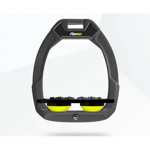 Υποπόδια ασφαλείας ιππασίας Plat Ultra Grip Ανθρακί/Μαύρο/Κίτρινο Flex-On Safe-On image-0