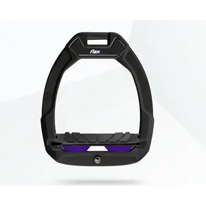 Πεδήλια ασφαλείας για ιππασία Κεκλιμένα Ultra Grip Μαύρο/Μαύρο/Μωβ Flex-On Safe-On image-0