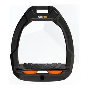 Estribos de seguridad de equitación Inclinados Ultra Grip Negro/Negro/Naranja Flex-On Safe-On image-0