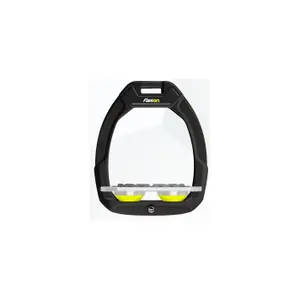 Estribos de seguridad de equitación Plat Grip Negro/Gris/Amarillo Flex-On Safe-On image-0