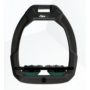 Étriers de sécurité d’équitation Plat Ultra Grip Noir/Noir/Vert Flex-On Safe-On